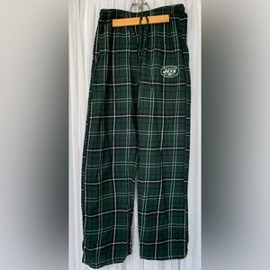 New York Jets Flannel Bottoms.  Inseam 29 inches.